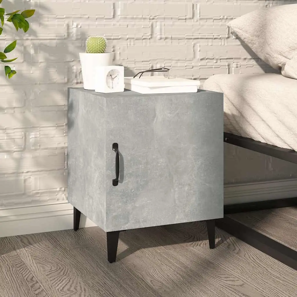 Bedside Cabinets 2 pcs Nightstand Storage Grey Engineered Wood