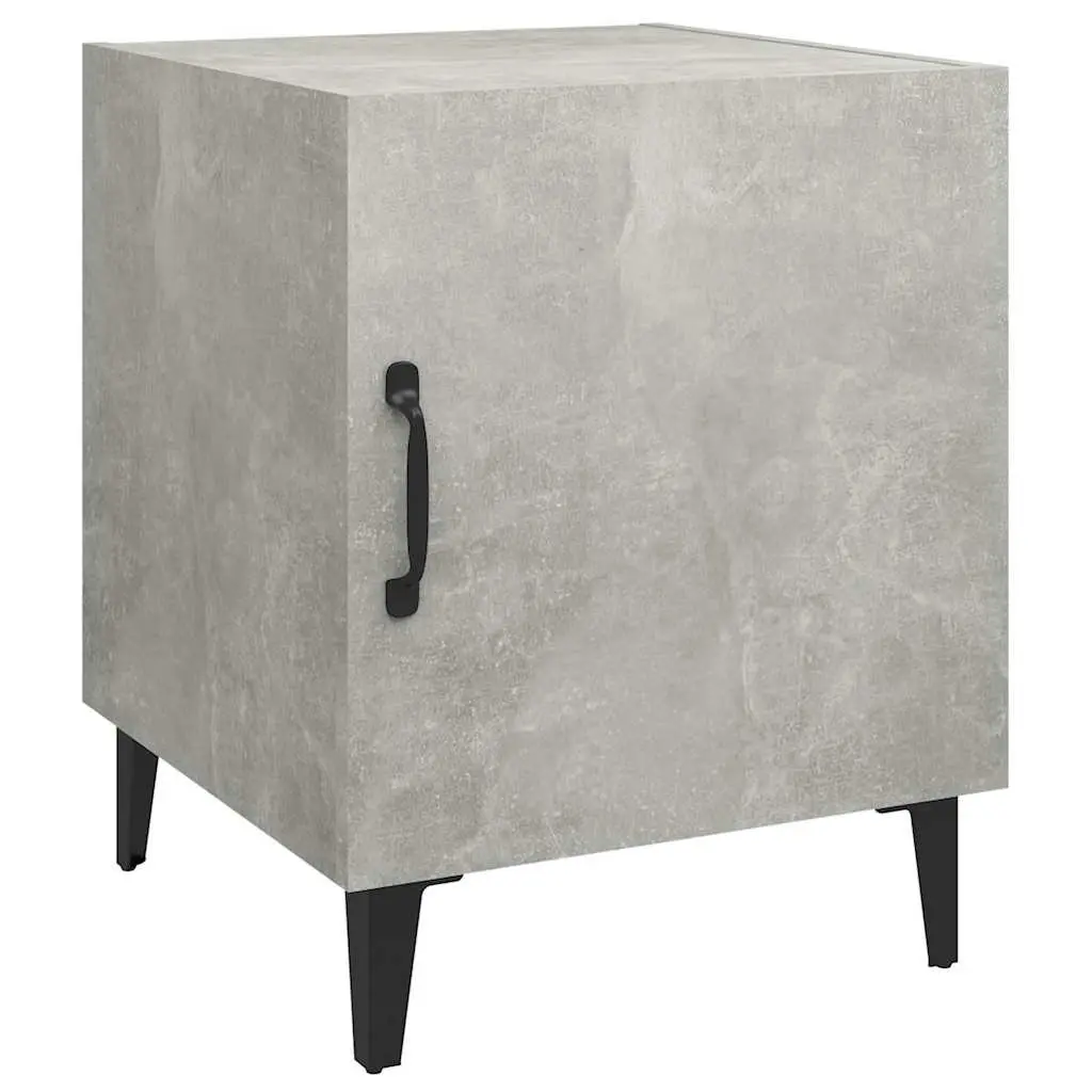 Bedside Cabinets 2 pcs Nightstand Storage Grey Engineered Wood