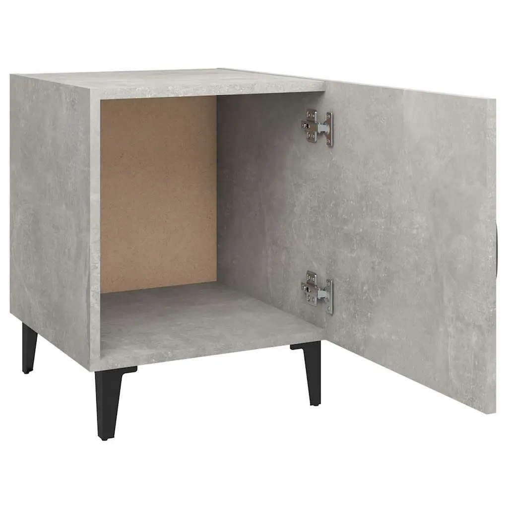 Bedside Cabinets 2 pcs Nightstand Storage Grey Engineered Wood