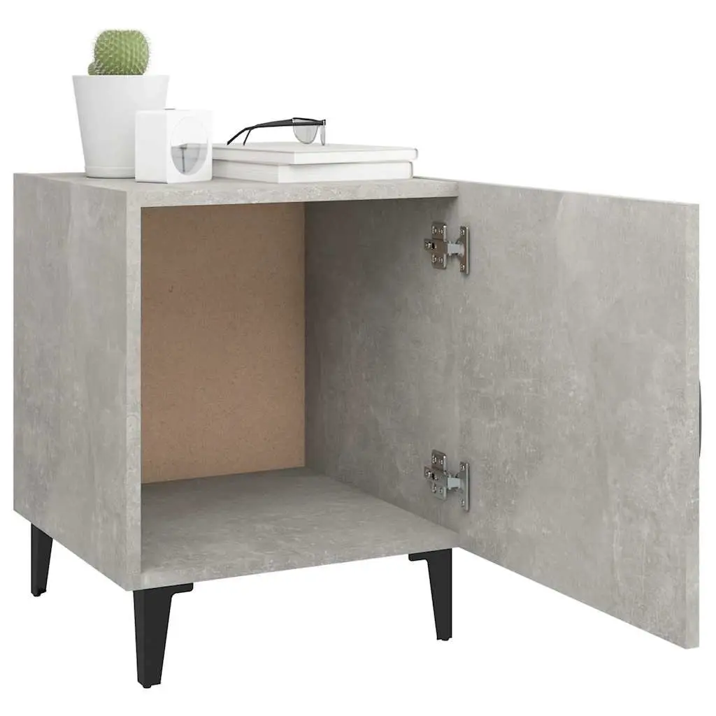 Bedside Cabinets 2 pcs Nightstand Storage Grey Engineered Wood