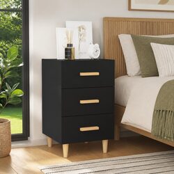 Reliable Black Nightstand with Ample Storage Space