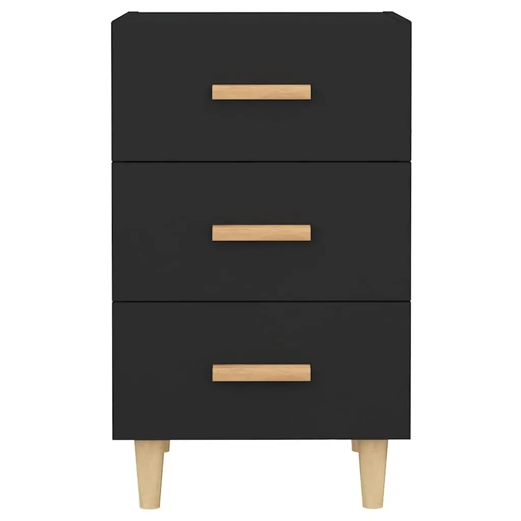 Black Nightstand with Ample Storage Space