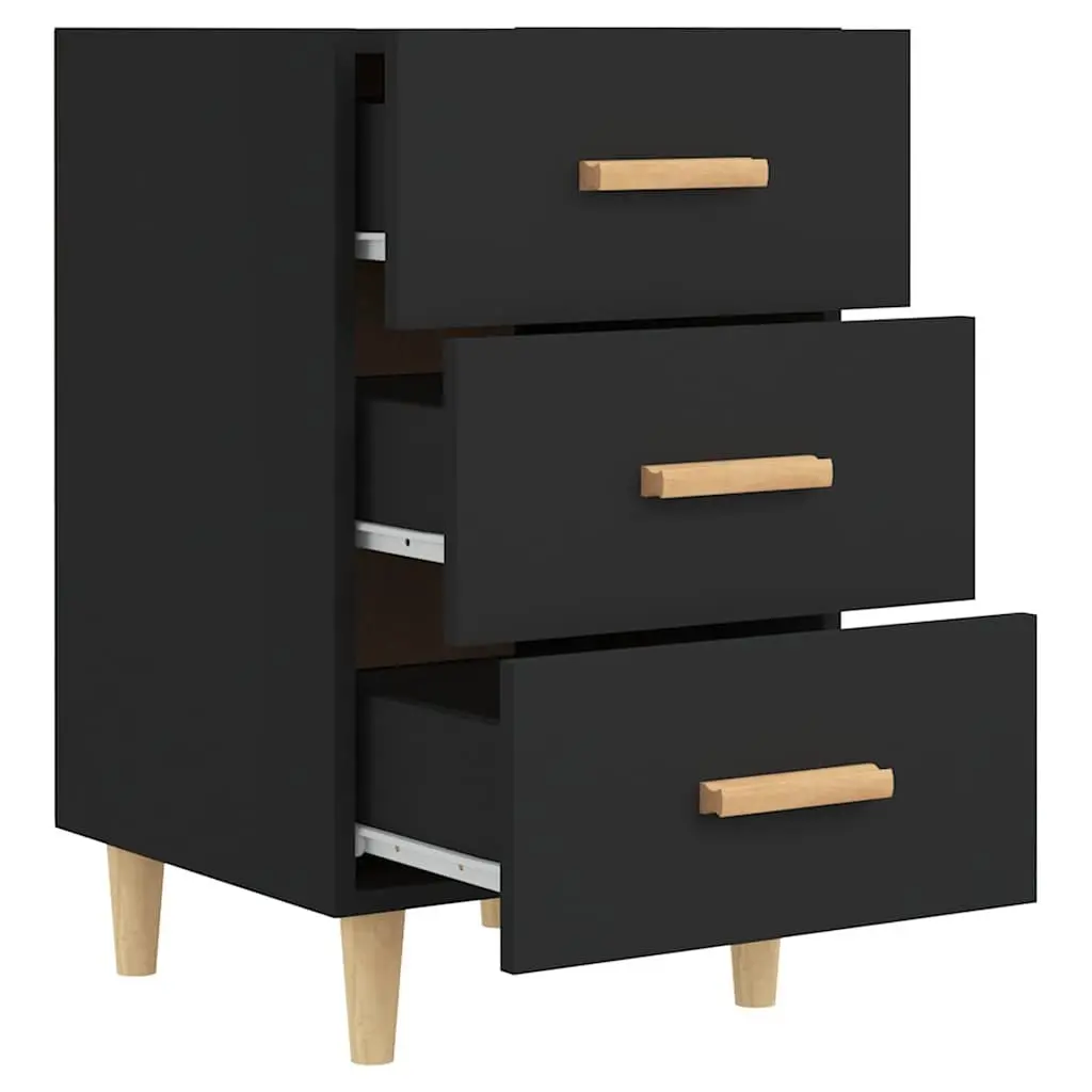 Black Nightstand with Ample Storage Space