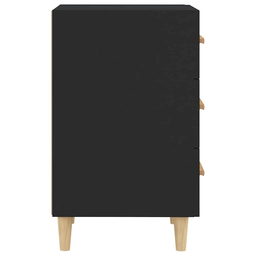 Black Nightstand with Ample Storage Space