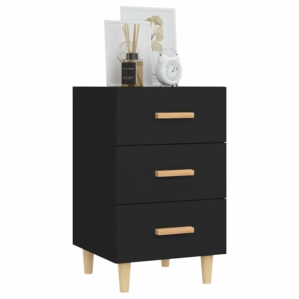 Black Nightstand with Ample Storage Space