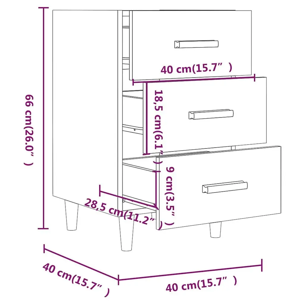 Black Nightstand with Ample Storage Space