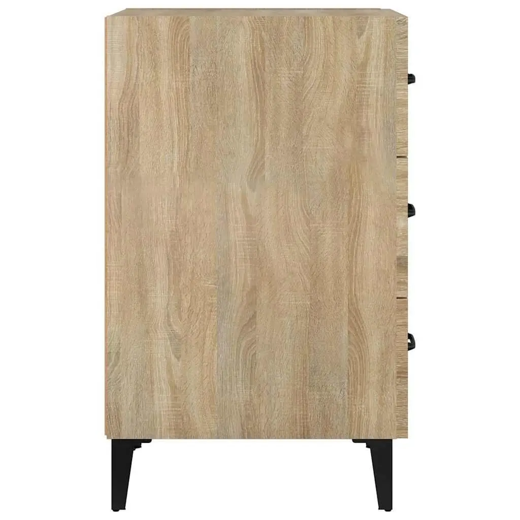 Brown Nightstand with 3 Storage Drawers