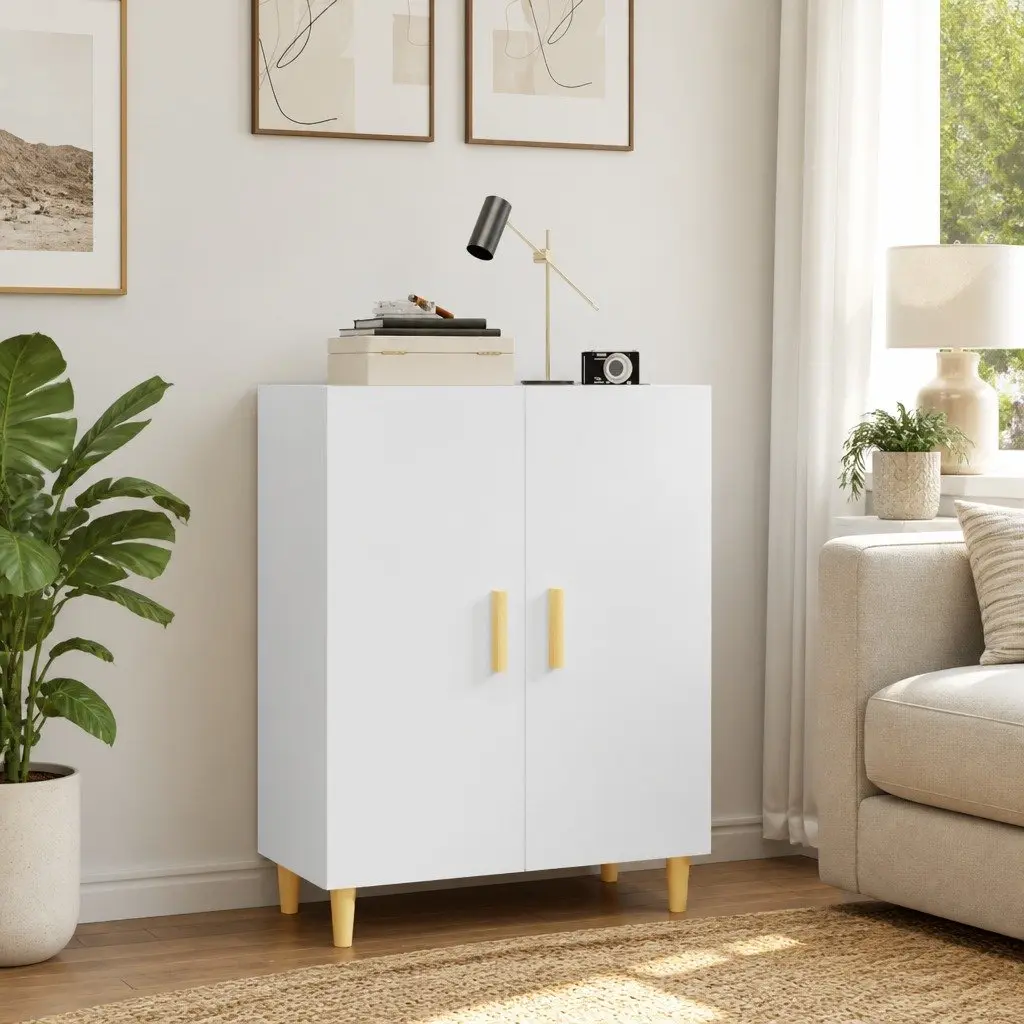 White Sideboard Cabinet 70x34x90cm Storage Buffet Furniture With Doors