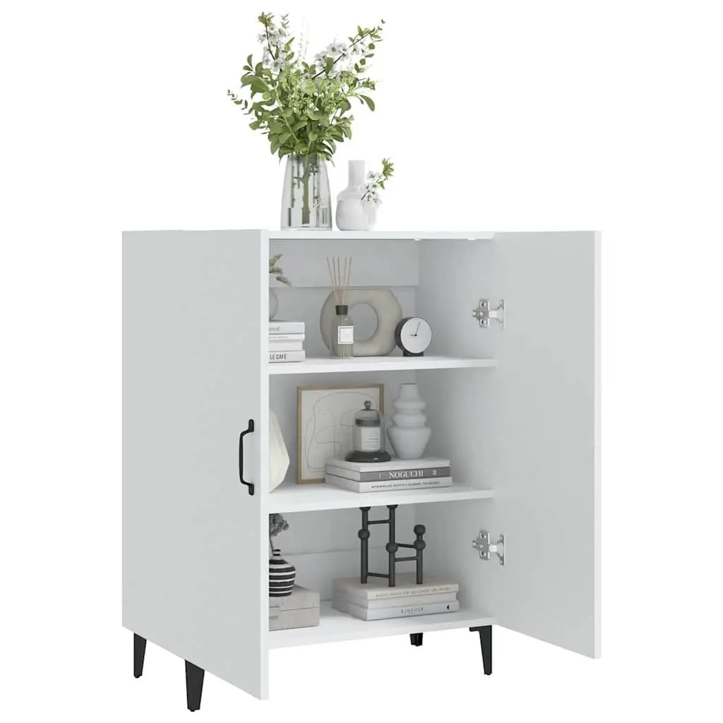 White Storage Cabinet Sideboard 70x34x90cm Engineered Wood 2 Door Buffet