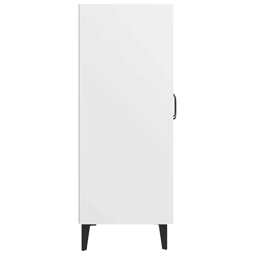 Sideboard Cabinet Storage Buffet 69.5 x 34 x 90 cm White Engineered Wood with Glass Doors