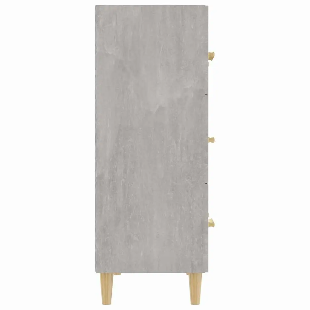 Grey Sideboard Storage Cabinet with 3 Drawers