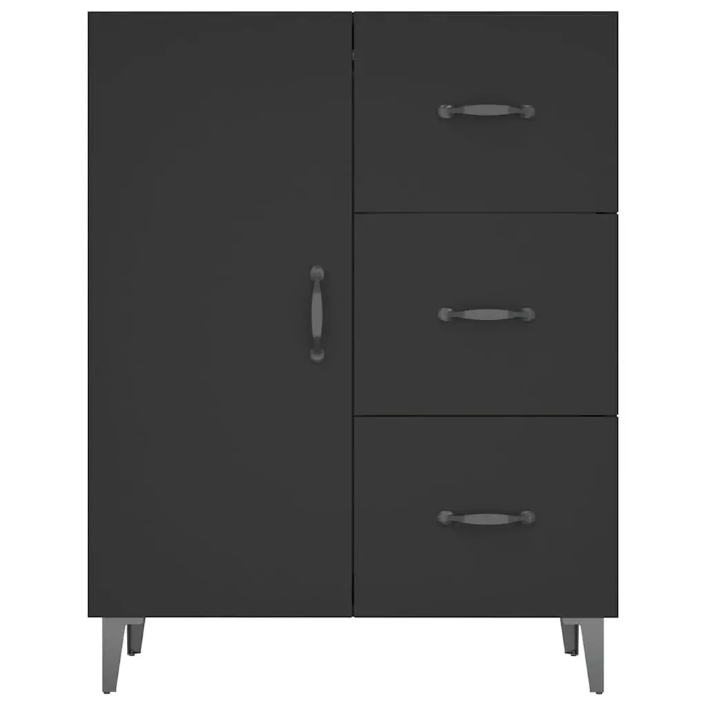 Black Sideboard Cabinet 69.5x34x90cm Storage Buffet with Door Drawers