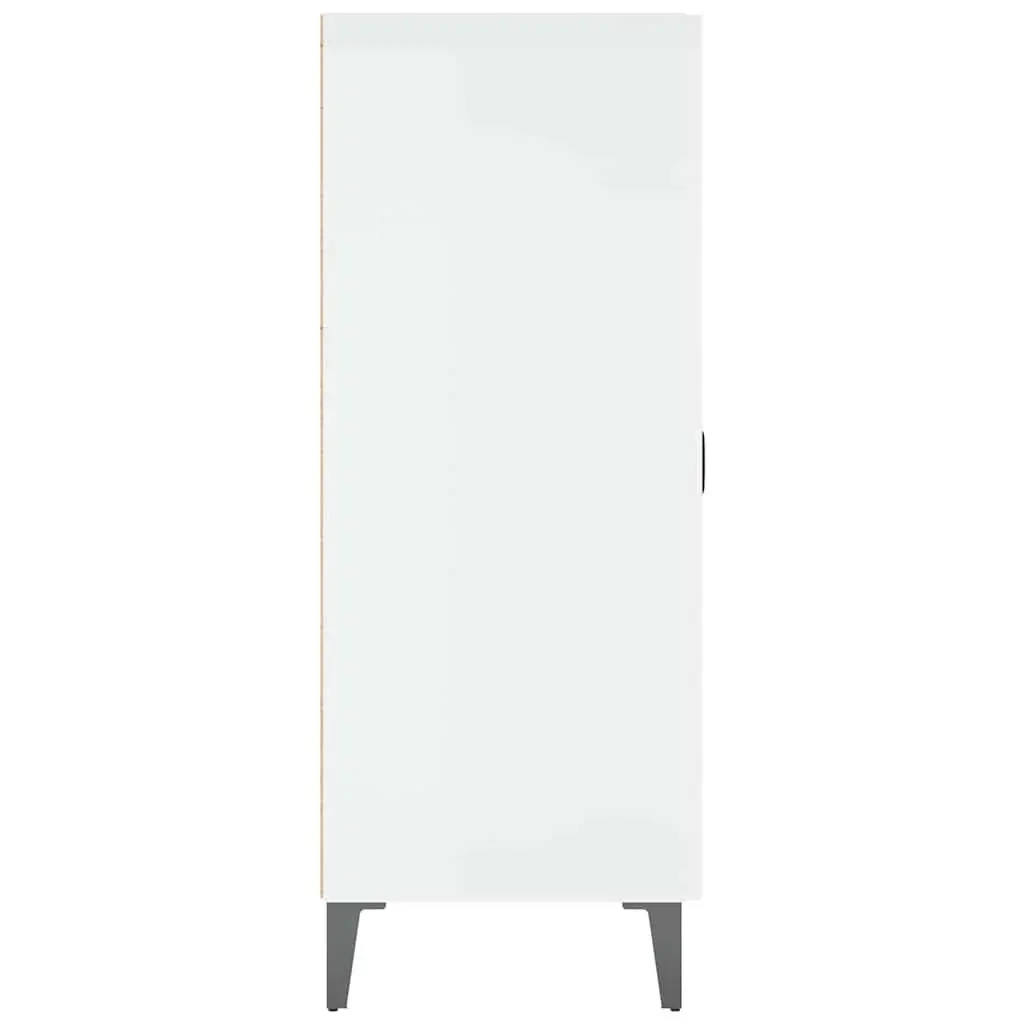Sideboard Storage Cabinet High Gloss White 1 Door 3 Drawers