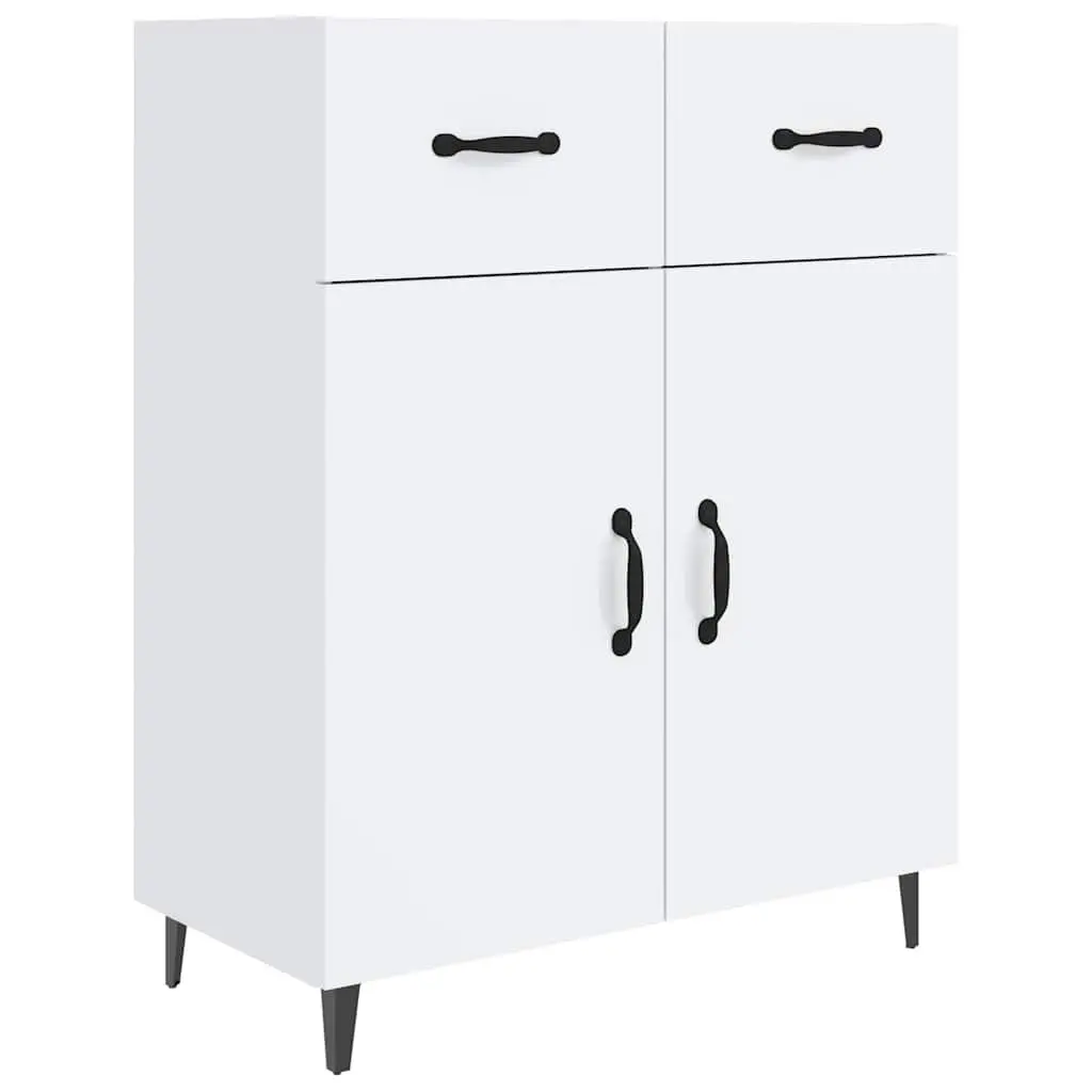 Sideboard Storage Cabinet High Gloss White 69.5x34x90cm 2 Doors 2 Drawers