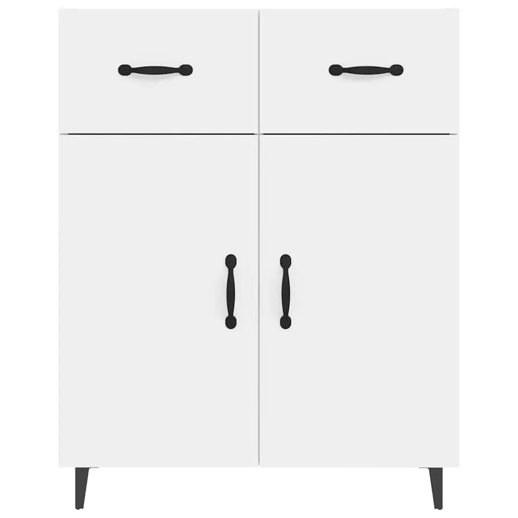 Sideboard Storage Cabinet High Gloss White 69.5x34x90cm 2 Doors 2 Drawers