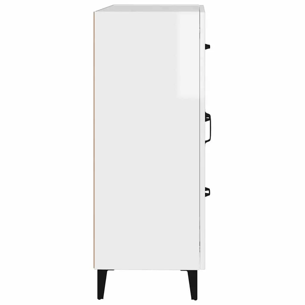 Sideboard Storage Cabinet High Gloss White 69.5x34x90 cm Engineered Wood