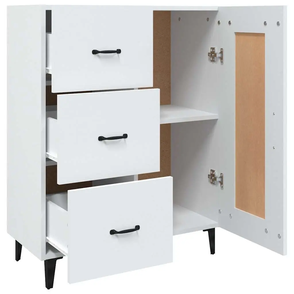 Sideboard Cabinet Storage Buffet Engineered Wood Living Room White 69.5W x 34D x 90H cm