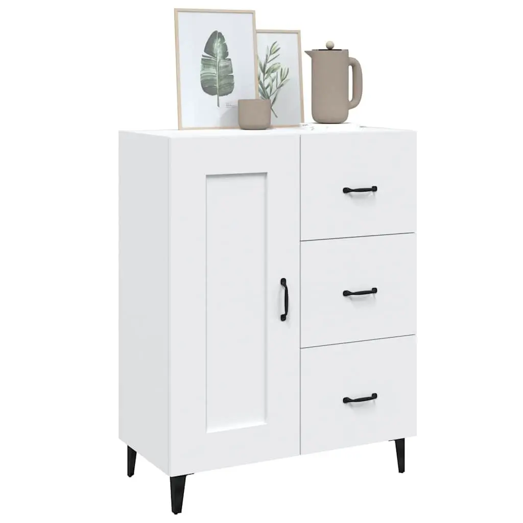 Sideboard Cabinet Storage Buffet Engineered Wood Living Room White 69.5W x 34D x 90H cm