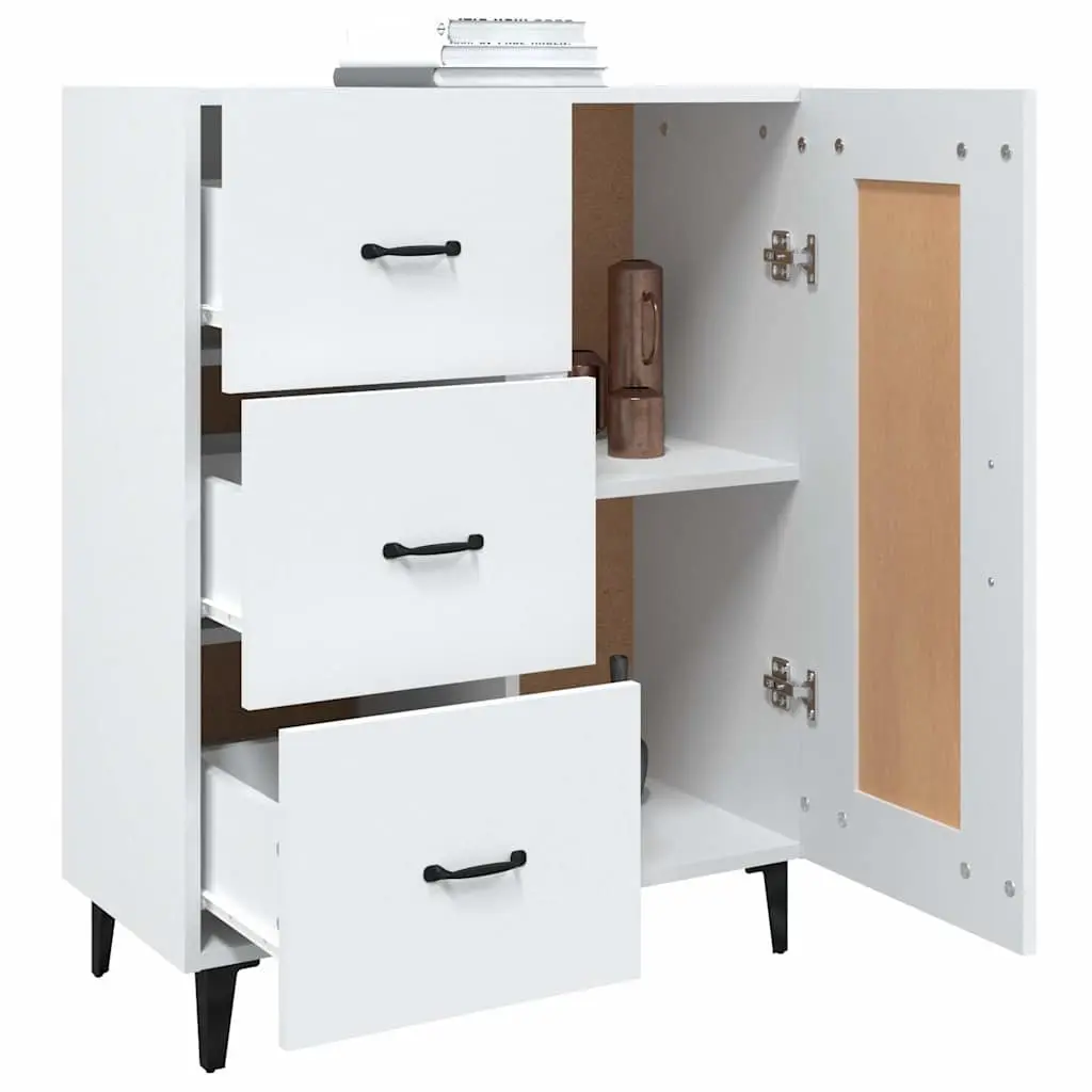 Sideboard Cabinet Storage Buffet Engineered Wood Living Room White 69.5W x 34D x 90H cm