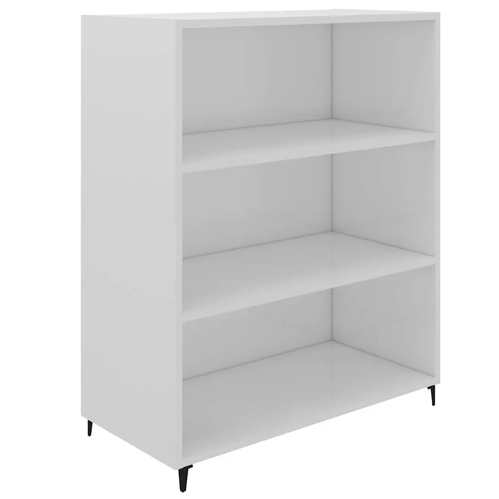 High Gloss White Sideboard with Ample Storage 69.5x32.5x90cm