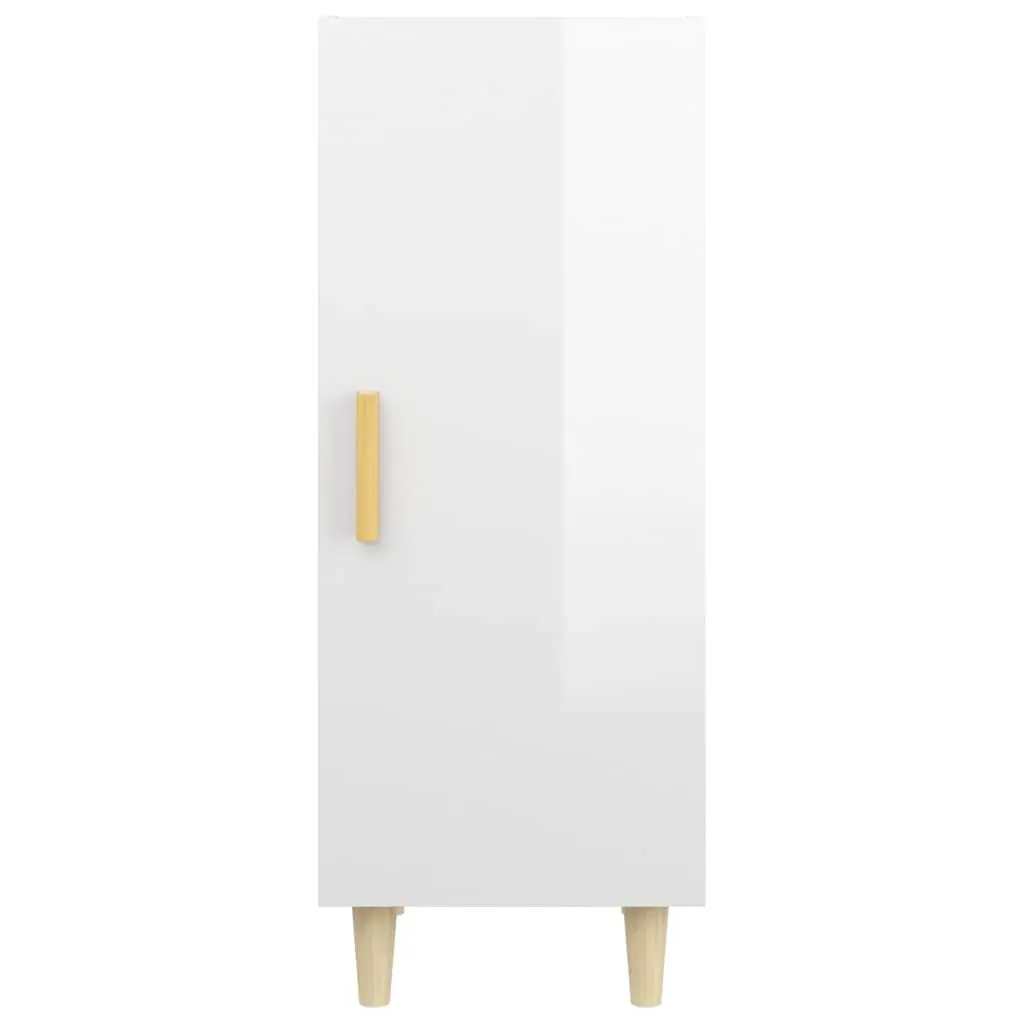 White High Gloss Sideboard Cabinet Storage Buffet Engineered Wood 34.5x34x90cm