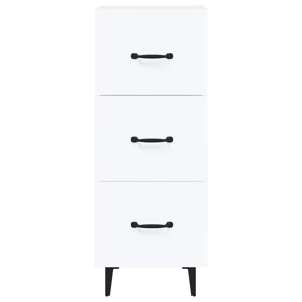 White Sideboard Storage Cabinet Engineered Wood Buffet Display Cupboard
