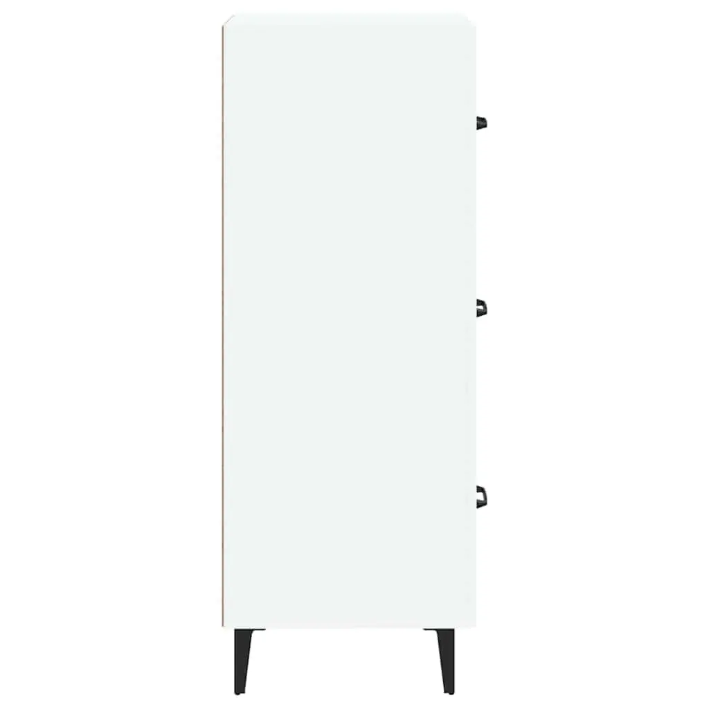 White Sideboard Storage Cabinet Engineered Wood Buffet Display Cupboard