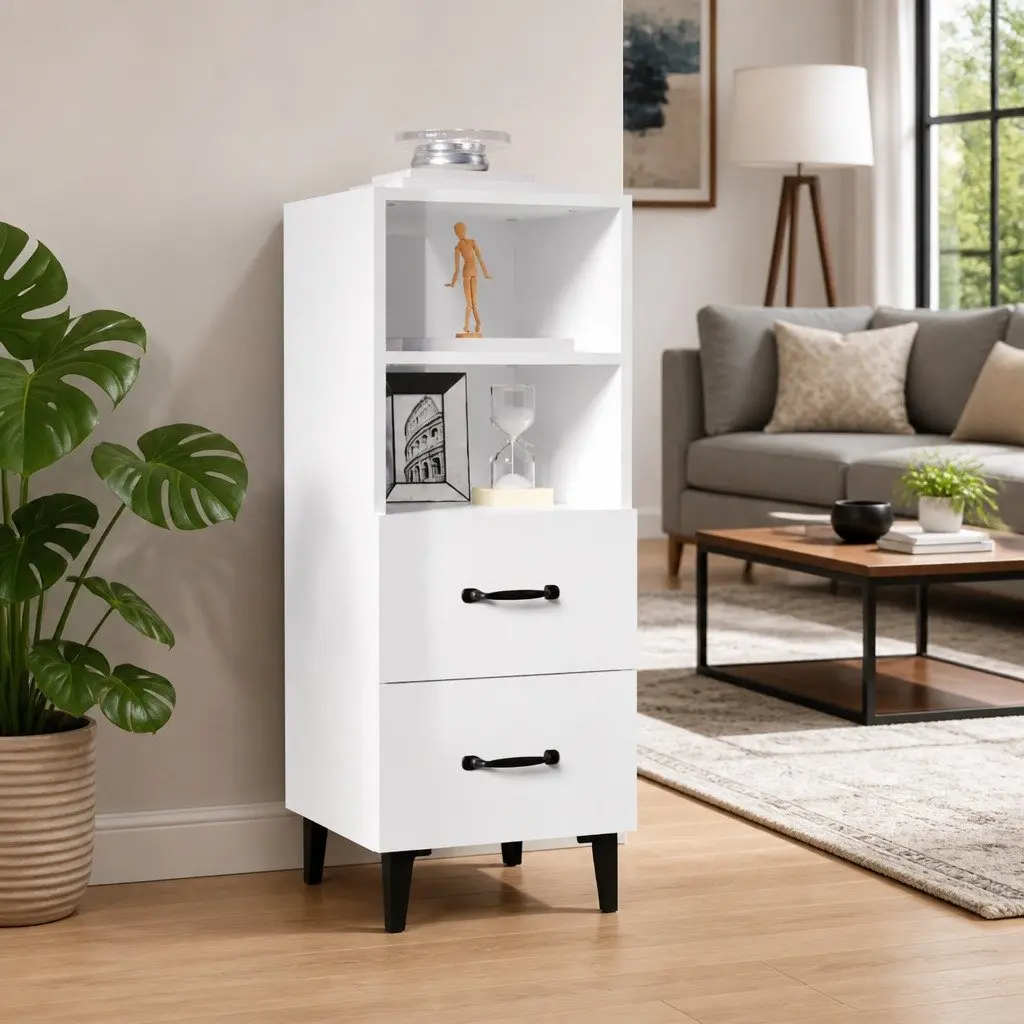 White High Gloss Sideboard with Ample Storage Space