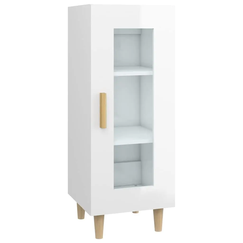 High Gloss White Sideboard with Glass Door