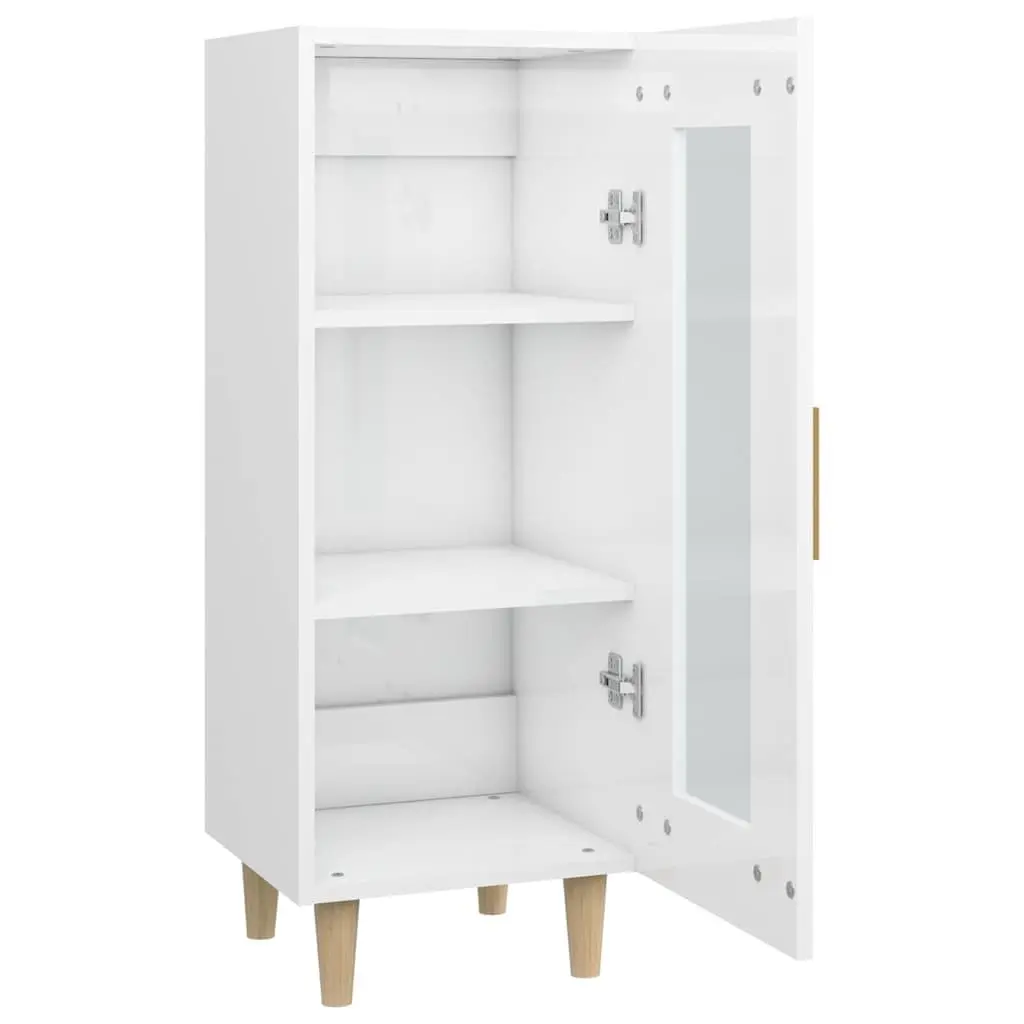 High Gloss White Sideboard with Glass Door