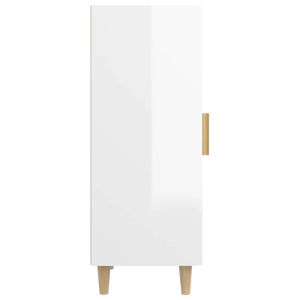 High Gloss White Sideboard with Glass Door