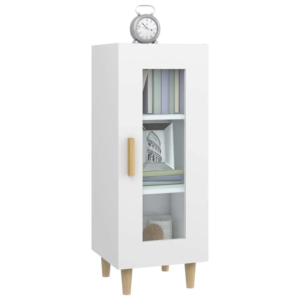 High Gloss White Sideboard with Glass Door