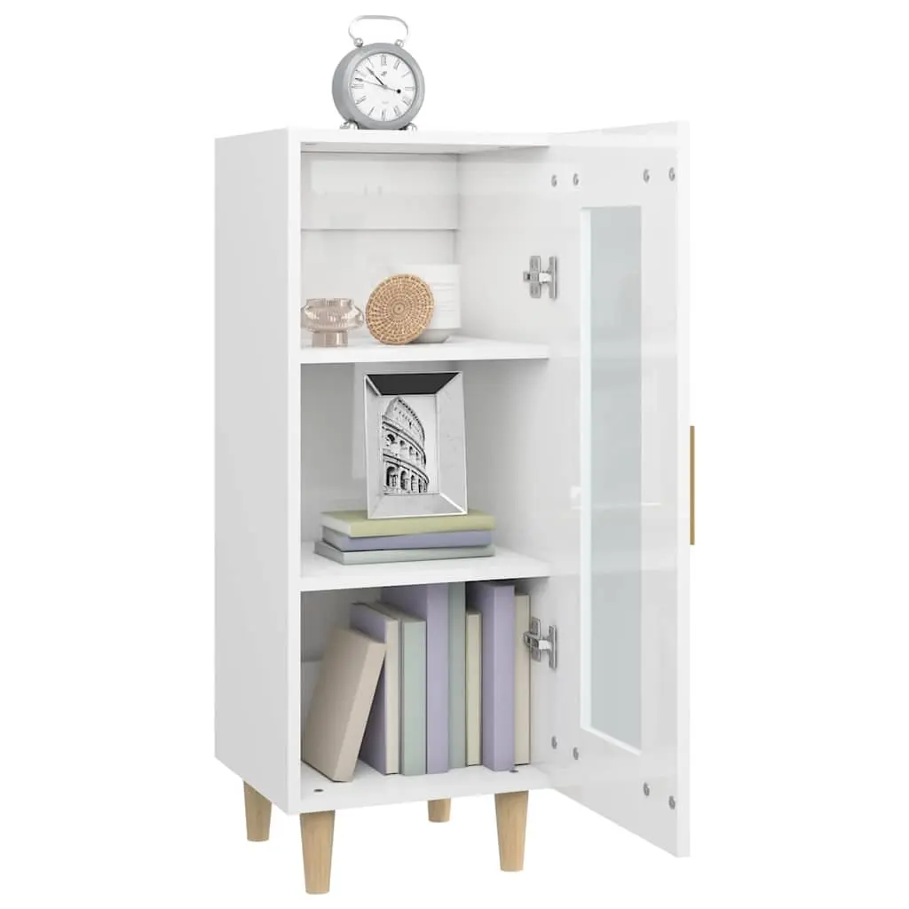 High Gloss White Sideboard with Glass Door