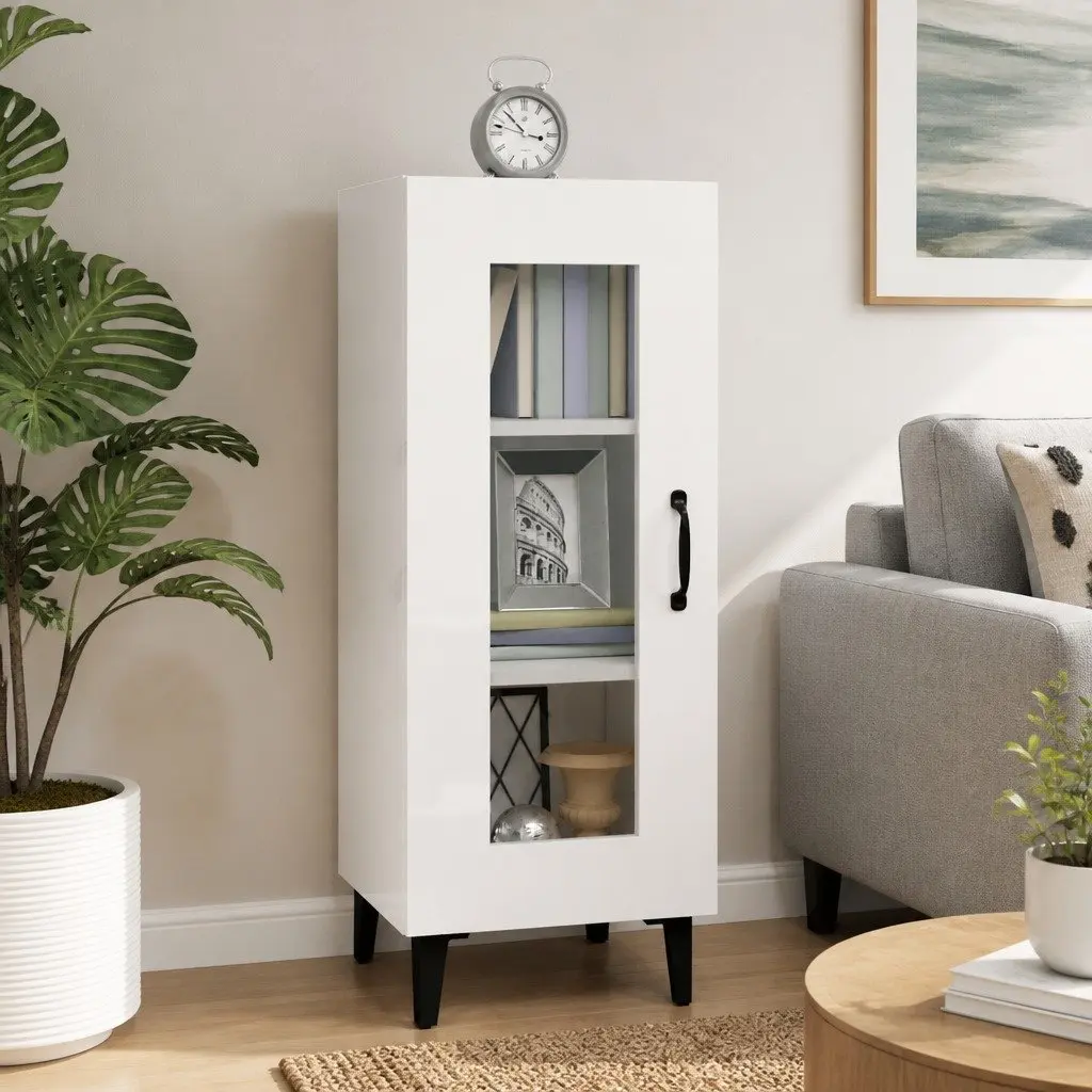White High Gloss Sideboard Cabinet 90cm