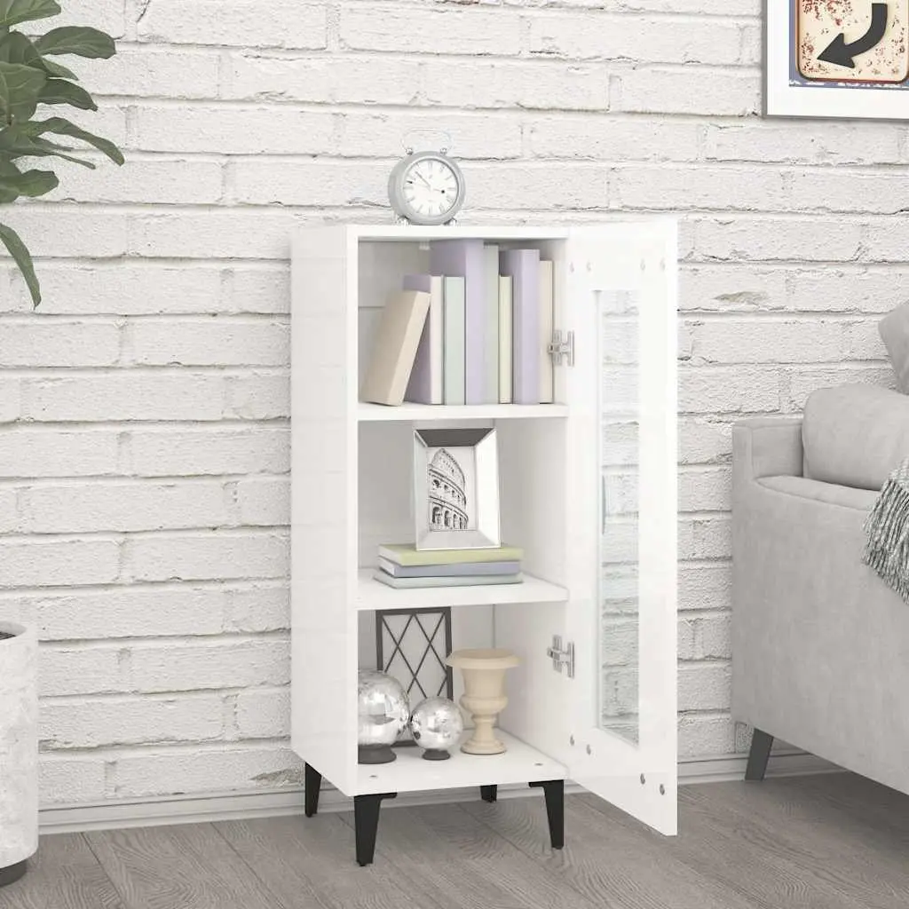 White High Gloss Sideboard Cabinet 90cm