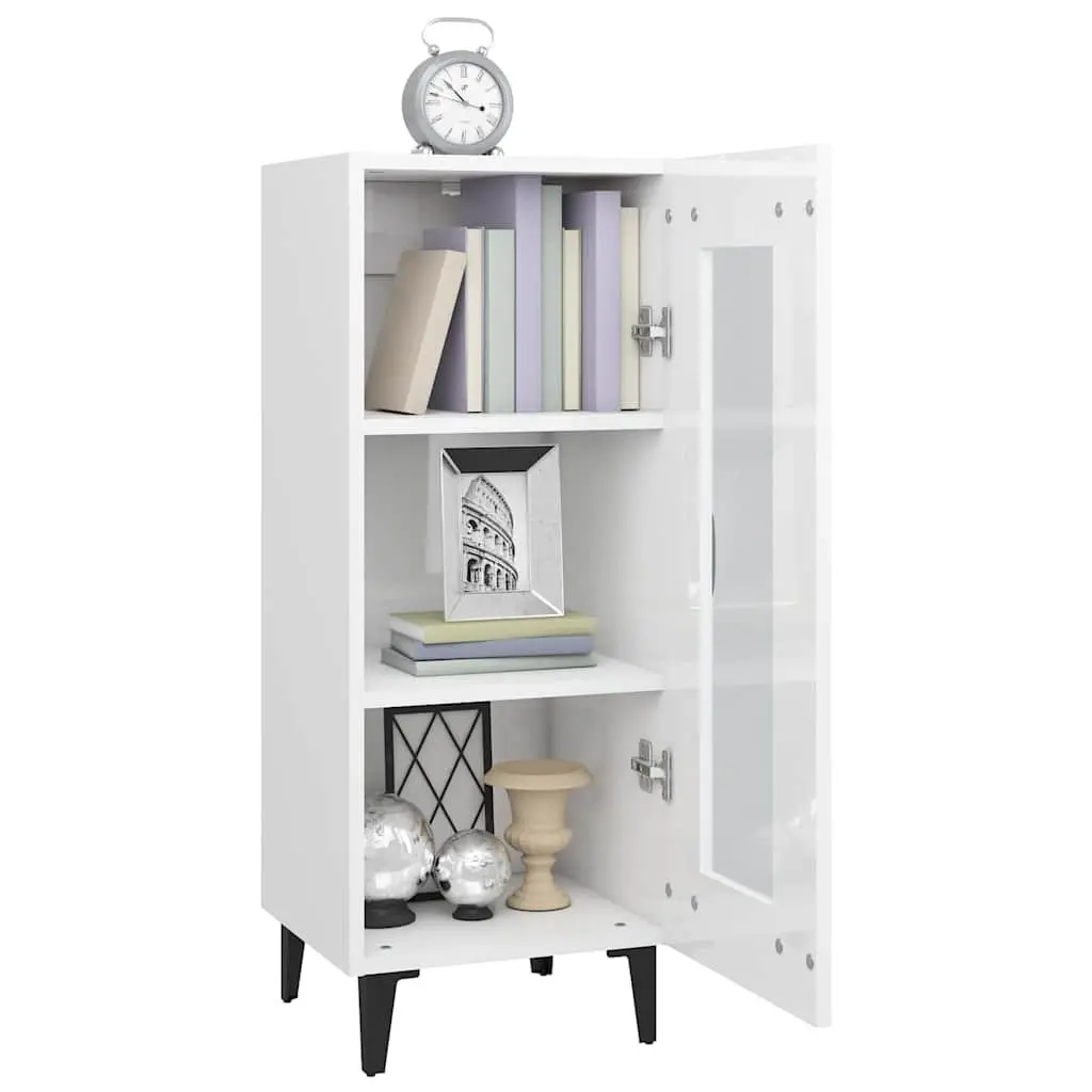 White High Gloss Sideboard Cabinet 90cm