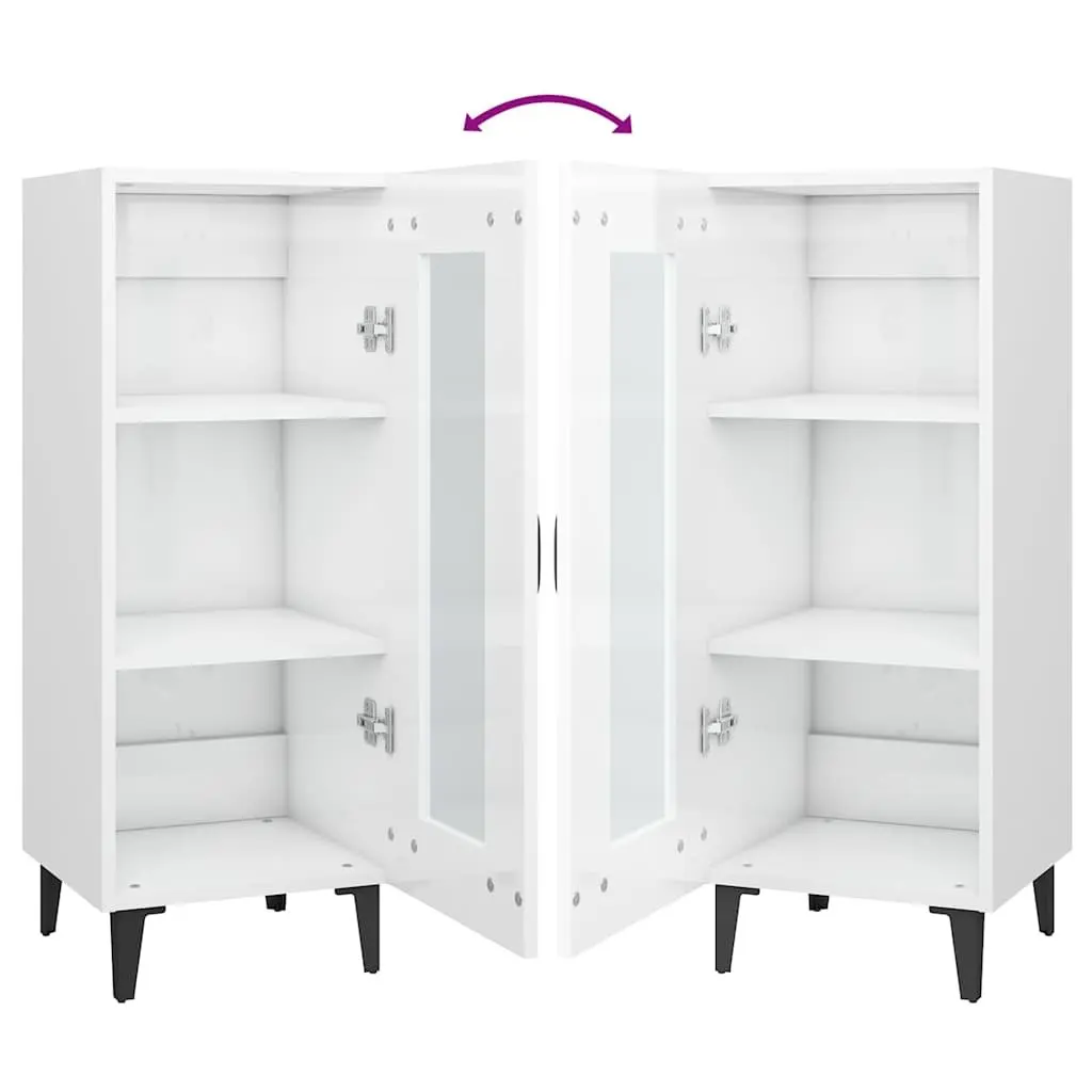 White High Gloss Sideboard Cabinet 90cm