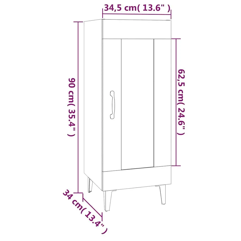 White High Gloss Sideboard Cabinet 90cm