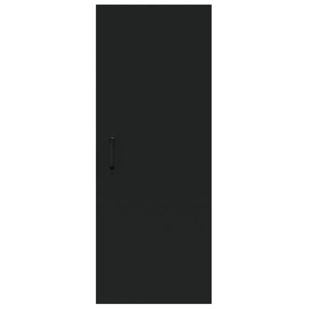 Hanging Wall Cabinet Black 34.5x34x90cm Wall Mounted Storage Cupboard Shelf