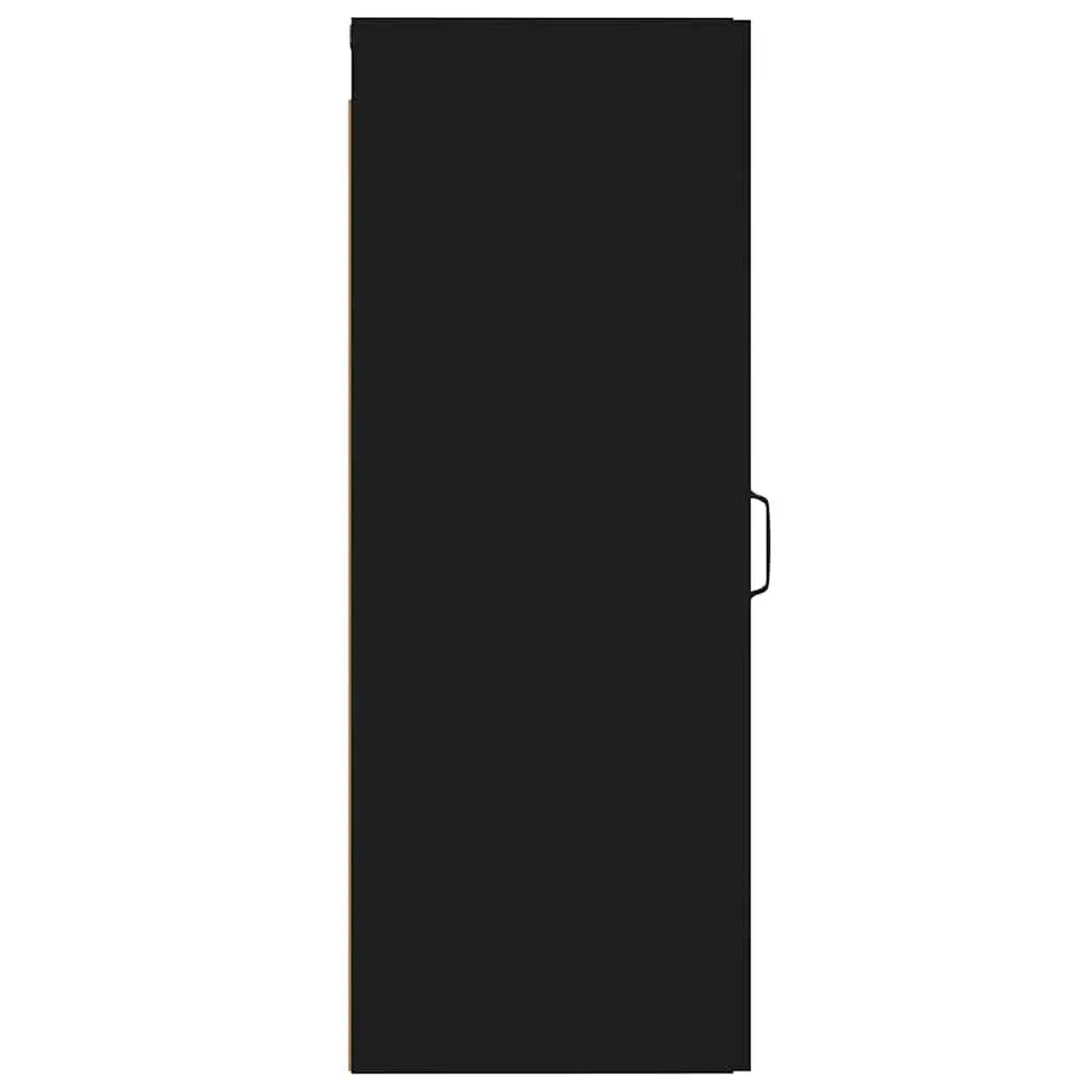 Hanging Wall Cabinet Black 34.5x34x90cm Wall Mounted Storage Cupboard Shelf