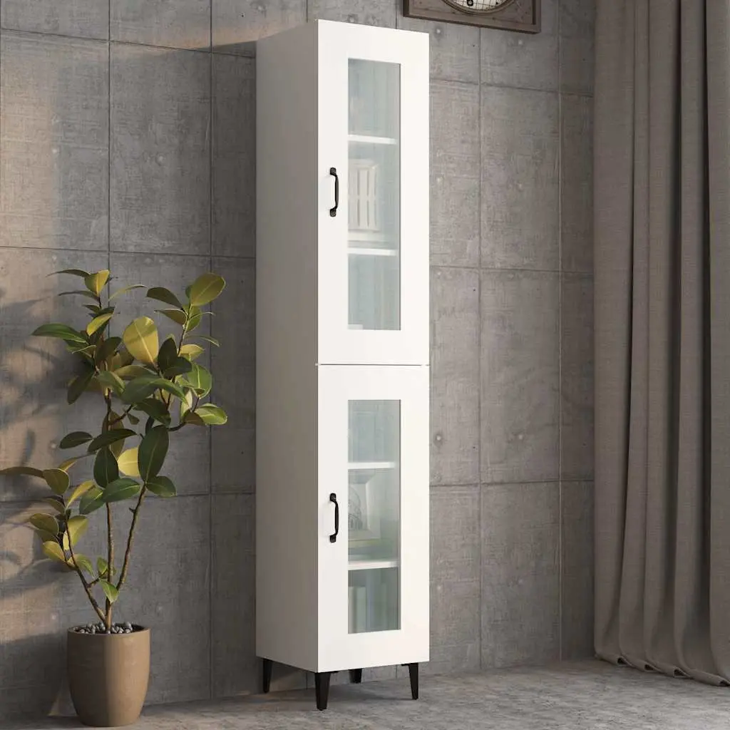 Hanging Wall Cabinet White Storage Organiser 3 Compartments Living Room Bedroom