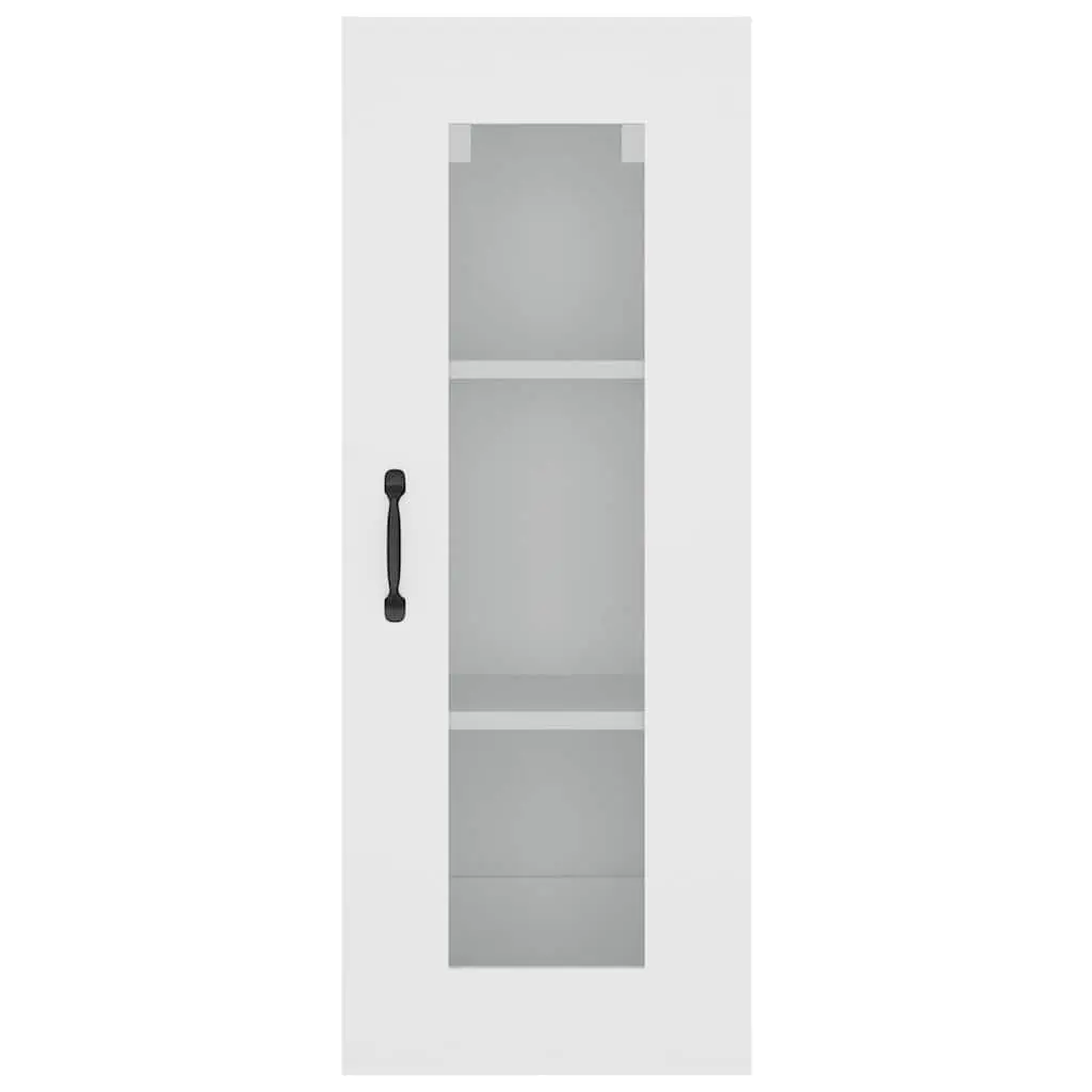 Hanging Wall Cabinet White Storage Organiser 3 Compartments Living Room Bedroom