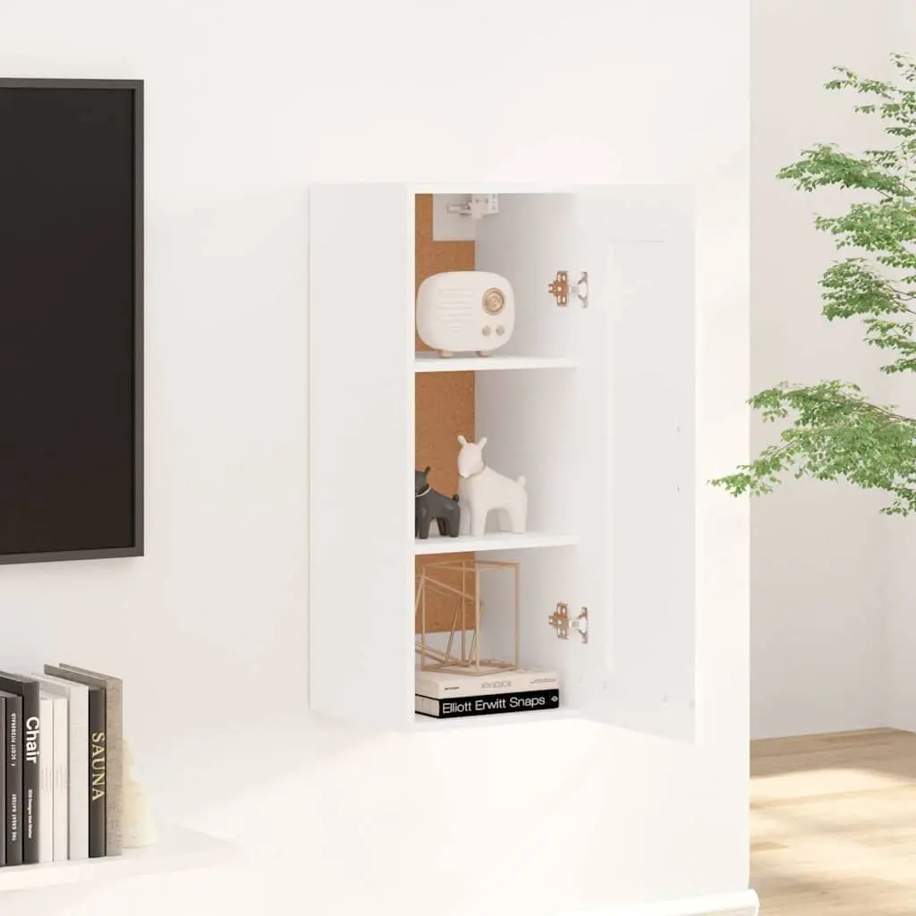 Hanging Storage Cabinet Wall-Mounted Organizer 35x34x90cm White Engineered Wood