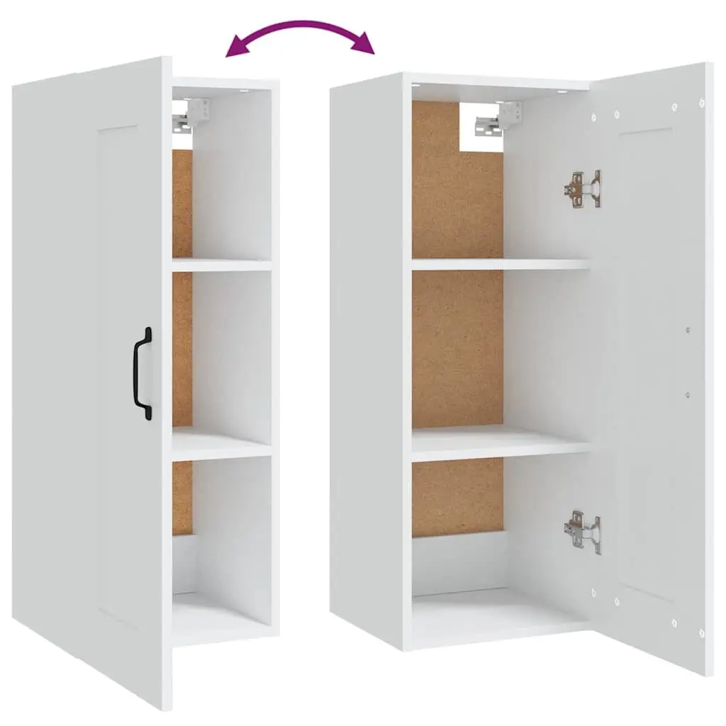 Hanging Storage Cabinet Wall-Mounted Organizer 35x34x90cm White Engineered Wood