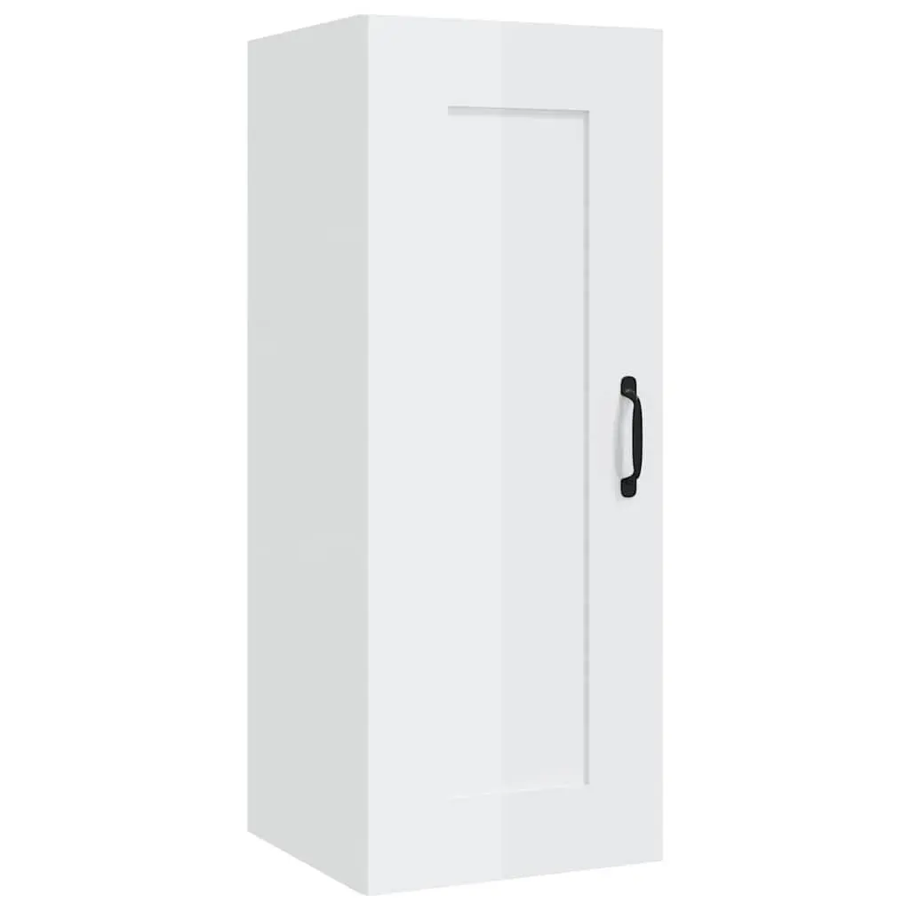 Hanging Storage Cabinet Wall-Mounted 35x34x90cm White Engineered Wood Door