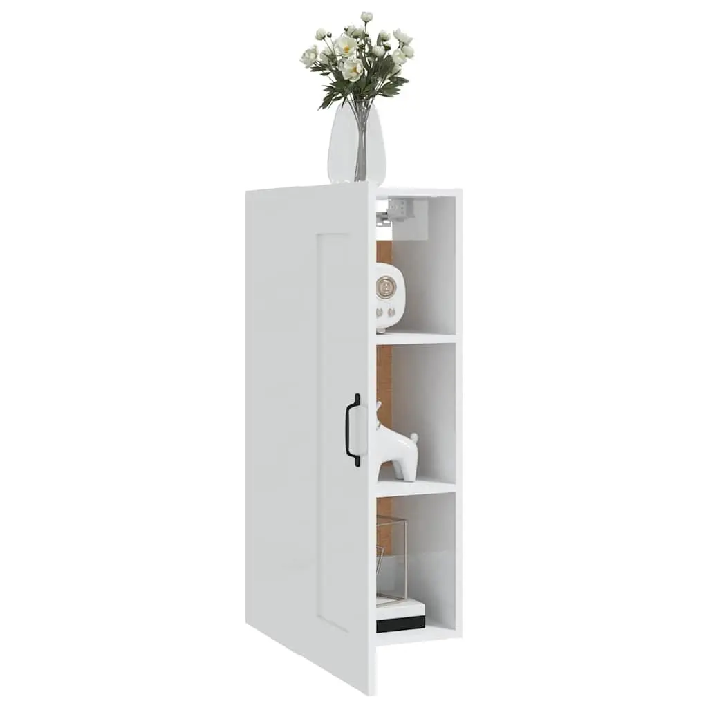 Hanging Storage Cabinet Wall-Mounted 35x34x90cm White Engineered Wood Door