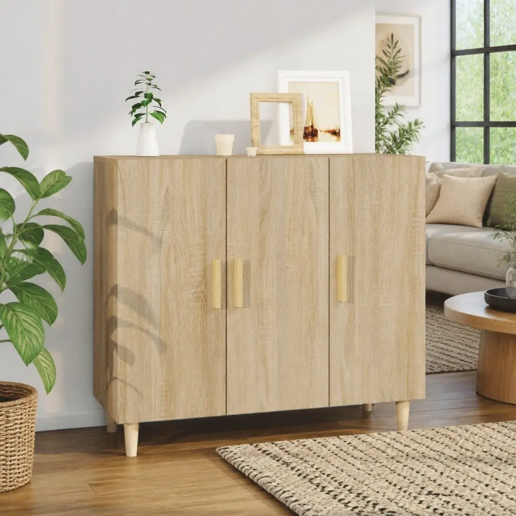 Sideboard Storage Cabinet in Brown Finish