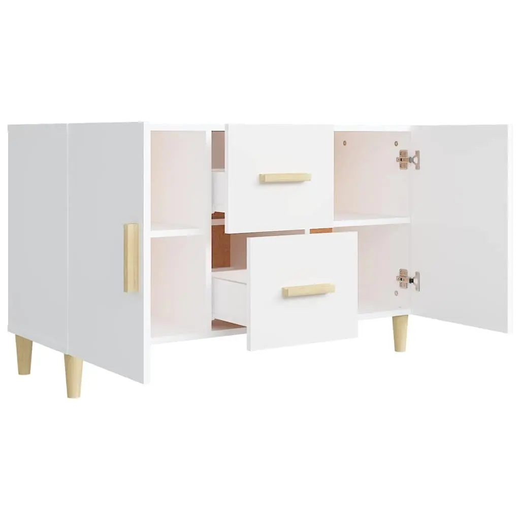 White Sideboard 100x36x60cm with Storage Solutions