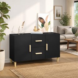 Black Storage Sideboard with Practical Design 100x36x60 cm