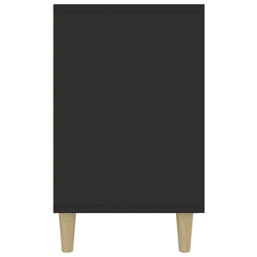 Sideboard Black Storage Cabinet 100x36x60 cm with Doors and Drawers